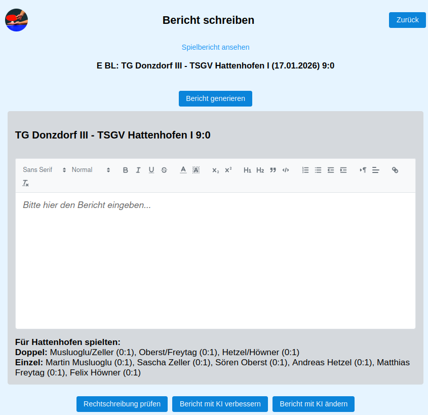 Bericht-Übersicht