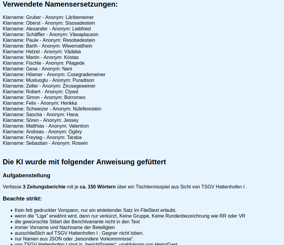 Anweisung und Namensersetzungen