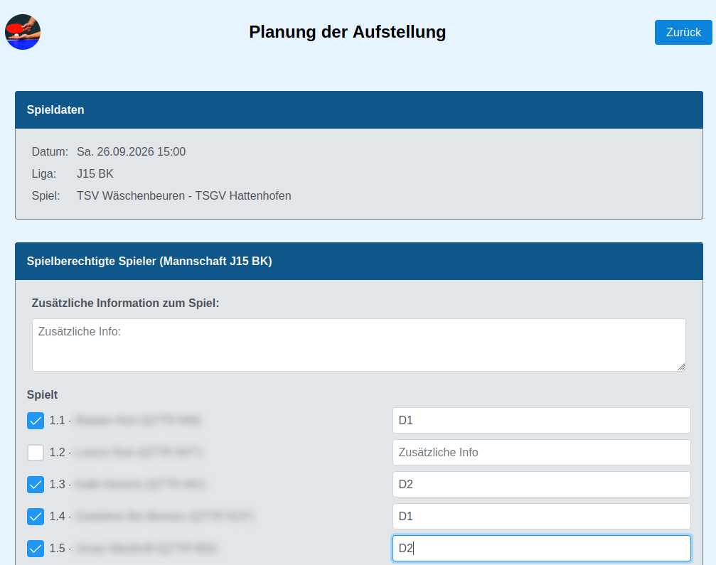 Aufstellung planen