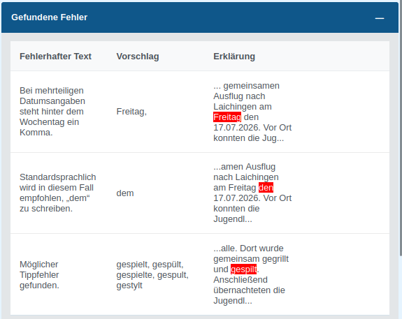Rechtschreibprüfung