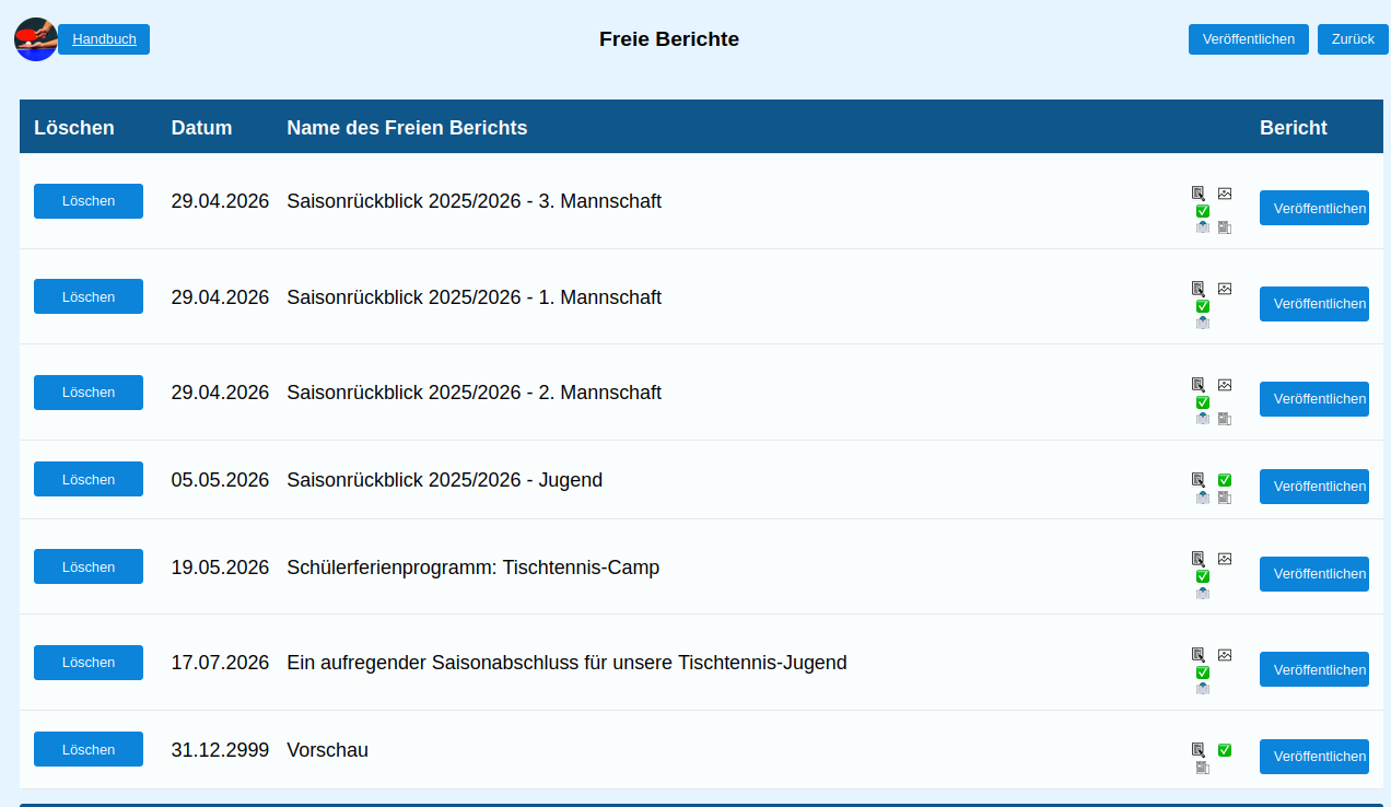 Liste Freie Berichte